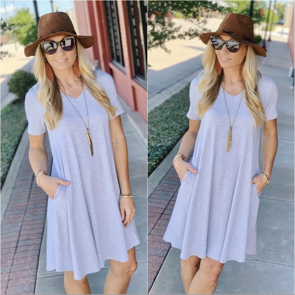 MY EVERYDAY T-SHIRT DRESS-HEATHER GRAY - Picture 2 of 4